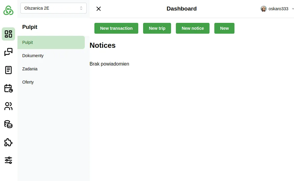 Dosiero - panel adminstracyjny